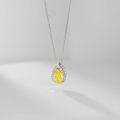 wholesale 14k Gold Pear-Shaped Yellow Diamond Necklace with 058ct Lab-Grown Diamond Teardrop Pendant, New Style Collarbone Chain-0-1