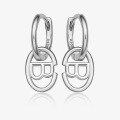wholesale S925 Sterling Silver Letter Ear Clasp Fashion Minimalist High-End Oval Smooth Small Design Earrings-0-8