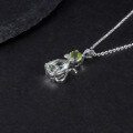wholesale S925 Silver Light Luxury Personalized Design Natural Gemstone Cat Pendant with a Premium Feel, Inlaid with Green Amethyst Necklace Pendant-0-3
