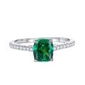 wholesale S925 Silver New Design High-Carbon Emerald Green Diamond Ring, Elegant and Skin-Brightening Ring-0-4
