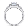 wholesale Wholesale S925 Sterling Silver Princess Cut Cubic Zirconia Square Engagement Ring for Women, Trendy and Unique Jewelry in Europe and America-0-2