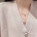 wholesale S925 Sterling Silver Small Minimalist Luxury Design Emerald Heart Brooch Fashion Elegant Collarbone Necklace-0-1