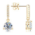 Sterling Silver Square Moissanite Stud Earrings for Women-0-40