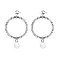 wholesale 925 Sterling Silver Fashion Earrings for Women, Elegant and High-End Minimalist Pearl Hoop Earrings – Wholesale-0-5