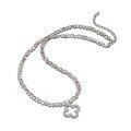 wholesale S925 Sterling Silver Women's High-End Hollow Clover Gray Synthetic Crystal Beaded Design Ins Style Necklace-0-4