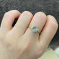 wholesale 925 Silver Vintage Rhombus Ring Set with Natural Topaz, Pendant Included Ready for Drop Shipping-0-3