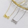 wholesale S925 Sterling Silver Maker's 520 Digital Necklace Valentine's Day Gift for Women Small Design I Love You Collarbone Chain-0-2