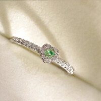 wholesale S925 Sterling Silver Red Elk Heart-shaped Green Diamond Ring for Women, Elegant and Exquisite, Fashionable, Niche, Light Luxury, Versatile-BZ0042-White Gold US Size 9