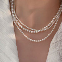 wholesale S925 Sterling Silver High-Quality Round Swarovski Pearl Necklace Bracelet for Women, Luxurious and Sophisticated Collarbone Chain-2MM Bracelet-High Quality Shijia Pearls