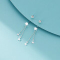 wholesale S925 Sterling Silver Fresh and Sweet Ins Style Niche Design Star Tassel Thread Ear Hook M06452-0-2