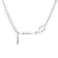 wholesale S925 sterling silver square pendant with small tassel English necklace, trendy and minimalist, elegant lady's accessory-0-4