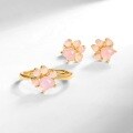 wholesale Creative Sweet and Cute Natural Rose Quartz Ring S925 Plated with 10K Gold Elegant Cat Paw Ring Manufacturer Wholesale Customization-0-2