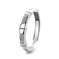 wholesale S925 Sterling Silver Retro Vintage Auspicious "Year After Year of Abundance" Fish Couple Rings with Bamboo Leaf Design on Inner Band and Adjustable Open Ring-0-5