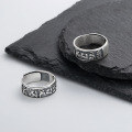 wholesale S925 sterling silver antique matte polished process six-word mantra unisex ring ethnic bohemian style-0-0