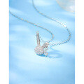 wholesale S925 Sterling Silver Little Rabbit Necklace for Women, Light Luxury, Niche Design, New Edition, High-End Feel, Internet-Famous Collarbone Chain-0-2