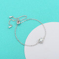 wholesale S925 Sterling Silver Minimalist Stylish and Luxurious Moissanite Bracelet for Women, Small Niche Design Heart-shaped Jewelry Wholesale-0-2