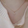 wholesale S925 Sterling Silver Exquisite Mini Cross Pendant Necklace for Women,Ins Style-0-1