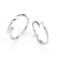 wholesale Sterling Silver Mobius Loop Couple Rings, a Niche Design Versatile Open-Ended Unisex Matching Set Luxury Band-PR002742 Adjustable opening