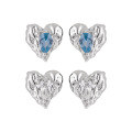 wholesale S925 sterling silver small and unique earrings, ins minimalist style, high-end sweet and edgy heart-shaped diamond-encrusted earrings for women-0-4