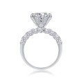 wholesale S925 Sterling Silver 3ct Moissanite Ring with Explosive Sparkle, High-End Texture, and Millennium Cut for Cross-Border Wholesale to European and American Factories-0-1