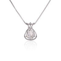 Metal Material: Pure Silver, Moissanite, Fashionable, Minimalist, Creative Women's Necklace, Hot-Selling Cross-Border New Item.-White Moissanite