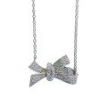 wholesale Sterling Silver New 925 Bow Pendant Necklace for Women, Minimalist and Stylish, Ins Fashion-0-4