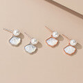 wholesale S925 Sterling Silver Fresh and Sweet Ins Style Small and Unique Design Fan-shaped Beaded Earrings M05784-0-3