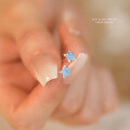 wholesale 999 Sterling Silver Small Resin Starfish Earrings Studs Earrings for Women-0-2