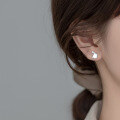 wholesale S925 Silver Asymmetrical Playful Earrings for Women with Micro-Paved Bunny and Carrot Design M00538-0-3