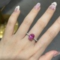 wholesale S925 Silver Classic Oval 3ct 8*10mm Pink Sapphire Ring for Women's Engagement, Live Sale Hot Item-0-3
