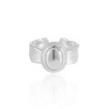 wholesale S925 Sterling Silver 873 New Ellipse Matte Silver Ring High-end Minimalist Geometric Design Adjustable Open Ring for Women-0-0