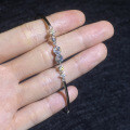 S925 Sterling Silver Adjustable Zirconia Double Star Bracelet-0-1