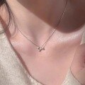 wholesale S925 Sterling Silver Bow Dainty Necklace Women, Minimalist and Unique Design, Delicate Collarbone Chain, Fashionable and Niche-0-1