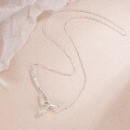 wholesale Metal material tide small white one-word hook water drop pearl necklace women gentle minimalist niche design high-end luxury collarbone chain-0-2