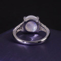 wholesale S925 Sterling Silver, 45 Carat Natural Cream Blue Moonstone Gemstone Ring, Unisex-0-1