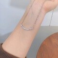wholesale Sterling Silver, Maker S999 Ice Chip Smile Pendant Necklace for Women, Small and Minimalist Design, Versatile, Super Sparkly, Light Luxury Collarbone Chain-0-3