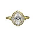 wholesale 925 Silver ZHUO ZHI FAN Jewelry 6*8mm Oval Solitaire Ring with High Carbon Diamond, Women's-0-4
