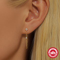 wholesale S925 Sterling Silver Marquise Zircon Fringe Heart Stud Earrings,。-0-2