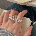 wholesale S925 Sterling Silver Korean-style Bow Ring for Women, Light Luxury Fashion Minimalist Hollow Woven Band Ring-0-4