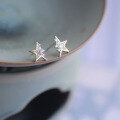 wholesale 9K Gold Korean Wholesale Mini Star Pure 9K Gold with Diamond Stars-0-0