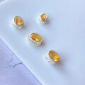 wholesale S925 Sterling Silver with Natural Brazilian Citrine Accessories Spacer Beads for DIY Crystal Bracelet Necklace Pendant Teardrop-0-3