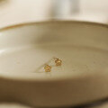 wholesale 9K solid gold minimalist tiny floral stud earrings in Japanese and Korean style-0-2