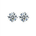 wholesale 925 Sterling Silver Popular Four-Prong CZ Stud Earrings Hypoallergenic for Pierced Ears Versatile Minimalist Cartilage Earrings Wholesale-0-4
