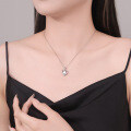 Sterling Silver Heart Moissanite Necklace Women's Fashion Pendant-0-1