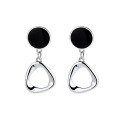 wholesale S925 Sterling Silver Round Black Resin Drop Earrings New Ins Trendy Niche Design Versatile Women's Earrings-0-4