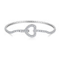 wholesale S925 silver plated with 18k gold, classic 4-prong full moissanite tennis bracelet with minimalist design, 20mm-0-7