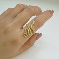 wholesale S925 Sterling Silver Snake Animal Ring, Individualistic Trendy Minimalist Style Adjustable Open Ring-0-3