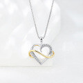 wholesale 925 Sterling Silver Cross-Border European and American Diamond-Encrusted Heart Pendant Collarbone Necklace, Luxe Minimalist Versatile High-End Heart-Shaped Chain-0-0