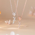 wholesale S925 Silver Nalan Fashion Versatile Rose Necklace with Sparkling Crystal Accents Small Flower Collarbone Chain Minimalist Floral Pendant Y01352-0-1