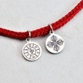 wholesale 925 Sterling Silver Tibetan Six-Character Mantra Round Pendant Retro DIY Beaded Bracelet Red Cord Bracelet Keychain Accessory-0-0